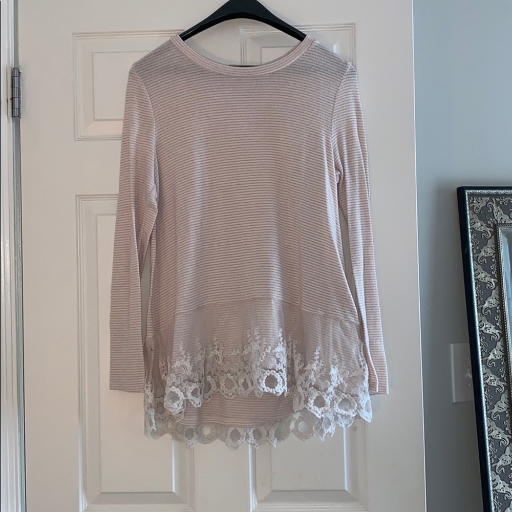 Super Soft White and Pink Top Lace Bottom